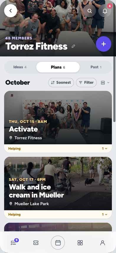 A group's upcoming plans